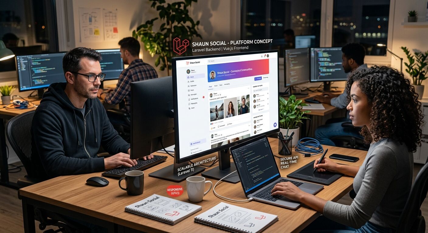 Laravel developers for shaun social - concept visualization